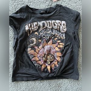 The doors crop top grey cutoff